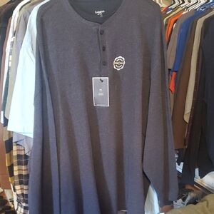 Haggar Dark Gray Long Sleeve Henley Shirt